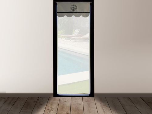 Voile porte fenêtre brodé en coton 70x200 cm PARFAIT gris par Soleil d'ocre