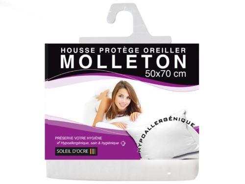 Protège taie d'oreiller en coton MOLLETON 50x70 cm