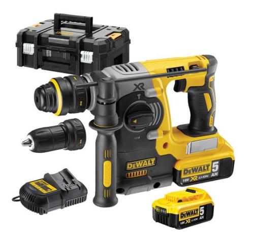 Dewalt - Perforateur Sds-Plus 18V Li-Ion 5Ah Moteur Sans Charbon + Mandrin Sans Clé - Dch274P2T