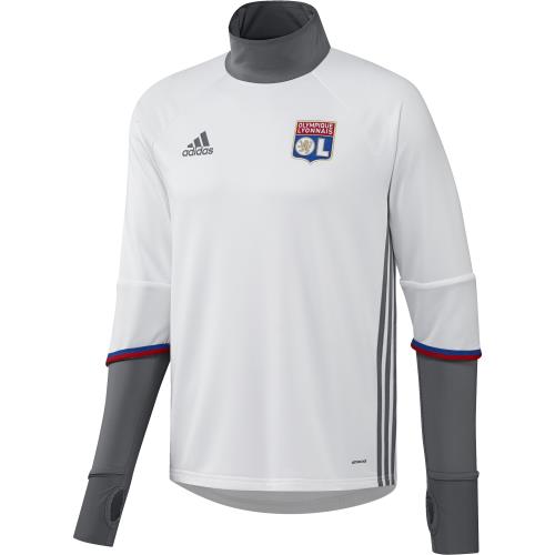 Adidas - Training top Olympique Lyonnais 2016/2017 - 2XL - blanc/gris/rouge/bleu vif