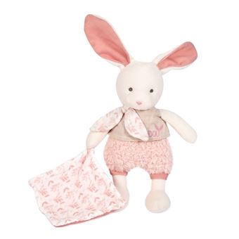 Peluche Doudou et Compagnie Botanic Lapin avec doudou Rose