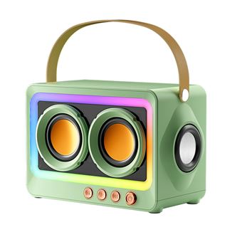 Enceinte Bluetooth Portable Hi-Fi Preisku, Lumières RGB-Vert - 1