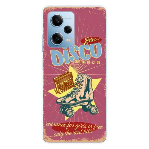 Coque en silicone imprimée compatible Xiaomi Redmi Note 12 Pro 5G Poco X5 Pro Retro disco