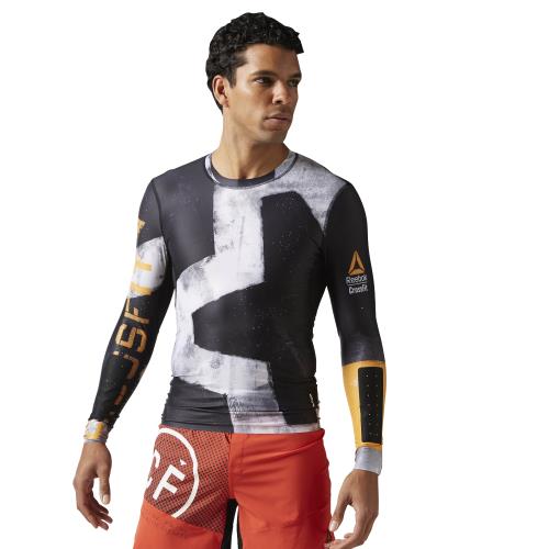 Reebok T-shirt de compression à manches longues CrossFit Engineered noir Taille 2XL Adulte Homme