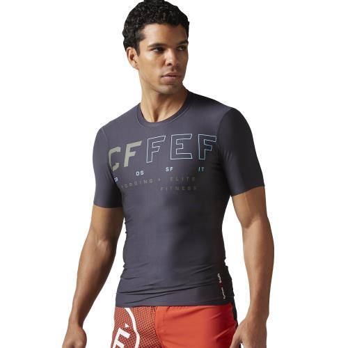 Reebok T-shirt de compression CrossFit gris anthracite Taille L Adulte Homme