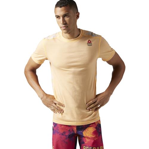 Reebok T-shirt Burnout CrossFit jaune orangé Taille M Adulte Homme