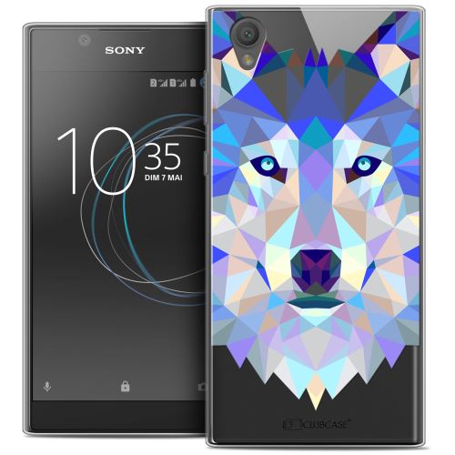 Caseink - Coque Housse Etui Sony Xperia L1 (5.5 ) [Crystal Gel HD Polygon Series Animal - Souple - Ultra Fin] Loup
