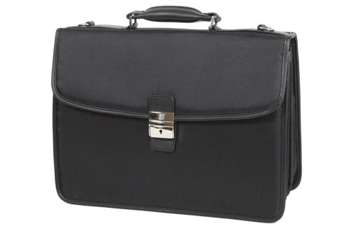 Cartable Katana Nylon Garni Cuir de Vachette K16042-Noir