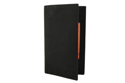 Porte-chéquier Katana Cuir de Vachette souple Gras K 653008 - Noir