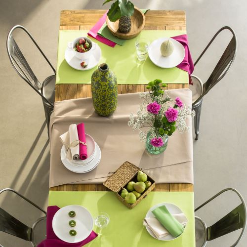 Coucke - Chemin de table uni Mandarine - Traité TEFLON- 48 x 150 cm