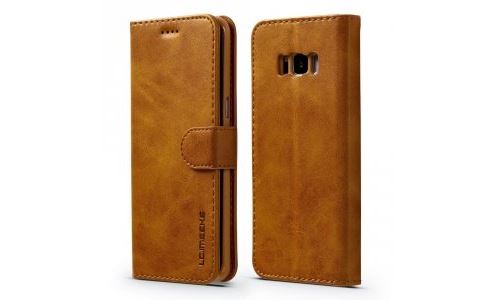 Etui type portefeuille pour Galaxy-S8 coloris camel gamme LC.IMEEKE