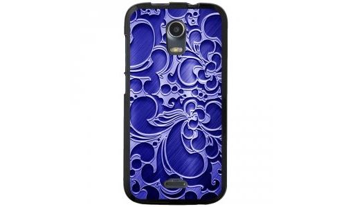 Coque Souple en gel pour Wiko Wax avec impression arabesque bleu