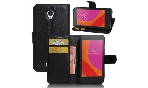 Etui type portefeuille noir pour Lenovo A+ A1010