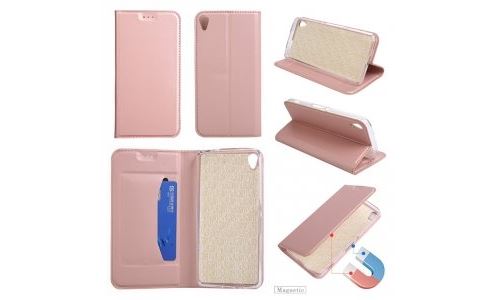 Etui folio pour Xperia-L1 rose avec rabat latéral et fonction stand