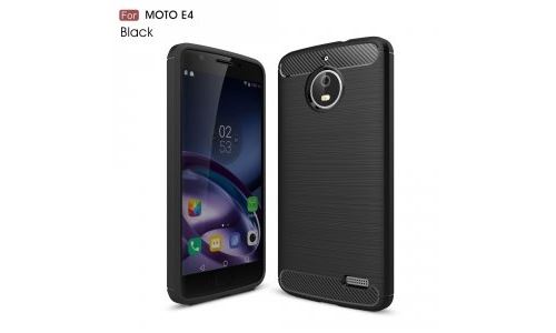 Coque pour Motorola Moto E4 noire aspect carbone