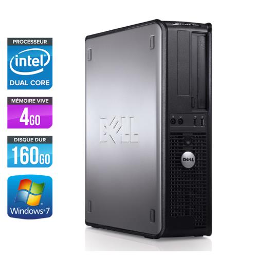 Ordinateur Dell Optiplex 780 Desktop - Gris - Intel Core Duo E5300 / 2.60 GHz - RAM 4 Go - HDD 160 Go - DVDRW - Gigabit Ethernet - Windows 7 Professio