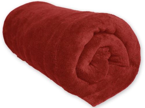 Couverture MICROFIBRE polaire 180x220 cm rouge par Soleil d'ocre