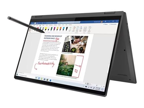 Lenovo Ideapad Flex 5 15Iil05 81X3 - Conception Inclinable - Intel Core I3 - 1005G1 / Jusqu'À 3.4 Ghz - Win 10 Home In S Mode - UHD Graphics - 8 Go Ram - 256 Go SSD Nvme - 15.6" Ips Écran Tactile 1920 X 1080 (Full Hd) - Wi-Fi 6 - Gris Graphite - Clavier