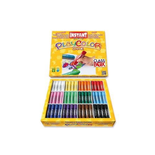Sticks de peinture gouache solide 10g - 144 pcs - couleurs assorties - BASIC ONE CLASS BOX