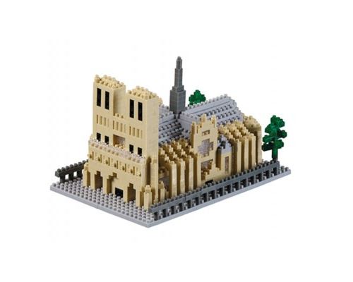 BRIXIES Puzzle 928 Pi&egrave;ces : Nano Puzzle 3D - Cath&eacute;drale Notre Dame de Paris (Level 5),  