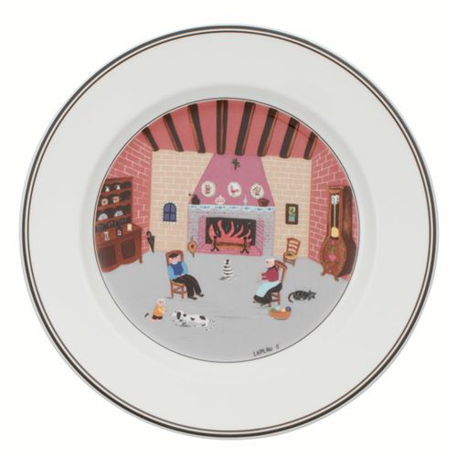 Assiette à dessert en porcelaine ronde D21cm DESIGN NAIF