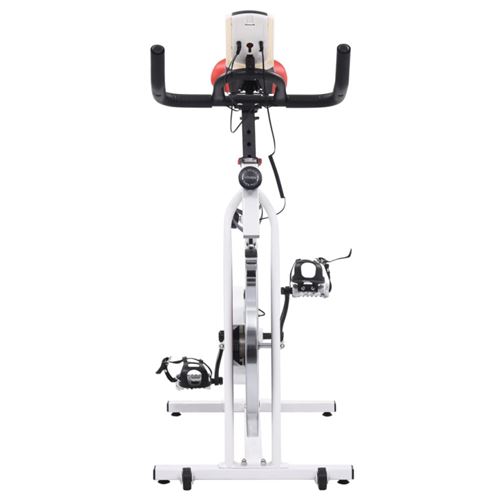 Velo d appartement avec capteurs de pouls Blanc et rouge Velo de fitness Achat prix fnac