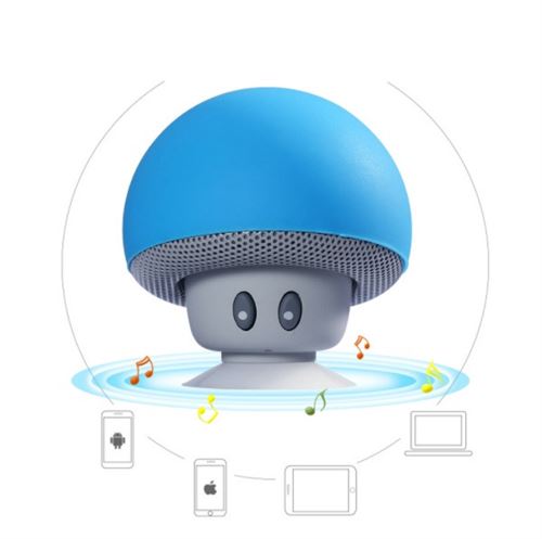 Enceinte Champignon Bluetooth pour MOTOROLA MOTO G5 Smartphone Ventouse Haut-Parleur Micro Mini (BLEU)