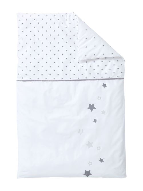 Vertbaudet Housse De Couette Bebe Pluie D Etoiles Blanc Gris 80x1 Parure De Lit Bebe Achat Prix Fnac