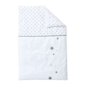 Vertbaudet Housse De Couette Bebe Pluie D Etoiles Blanc Gris 80x1 Parure De Lit Bebe Achat Prix Fnac