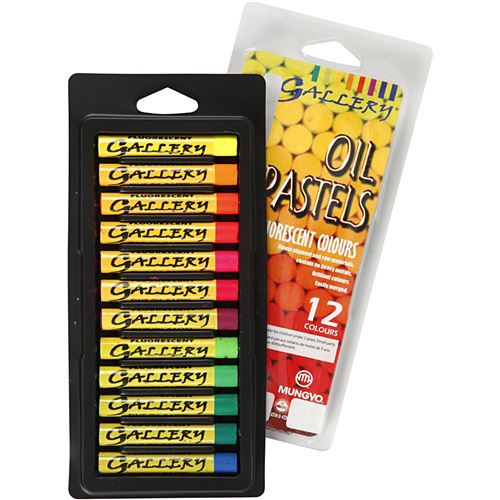 Creotime Galerie pastel à l'huile néon multicolore 7 cm 12 pièces