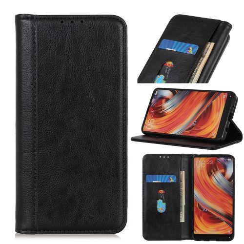 Etui en PU fente de litchi auto-absorbée noir pour votre Apple iPhone 6.1 pouces (2019)