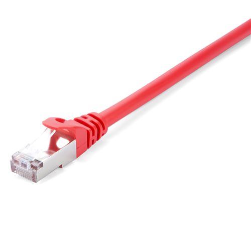 v7 câble rj45 cat5e blindé (stp) rj45 mâle vers rj45 mâle, rouge 5m 16.4ft noir