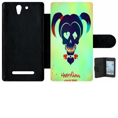 Étui Porte Feuille Sony Xperia C3 Et C3 Dual Harley Quinn