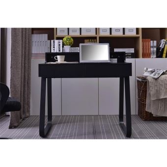Petit Bureau Informatique En Bois Et Metal Noir Avec Tiroirs Achat Prix Fnac