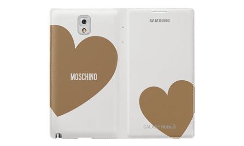 Samsung Flip Wallet EF-EN900BDEGWW - Moschino Edition - flip cover voor mobiele telefoon - wit, goud - voor Galaxy Note 3