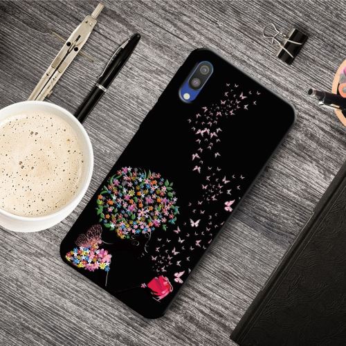 Coque en TPU impression de modèle fleur et papillon pour votre Samsung Galaxy M10