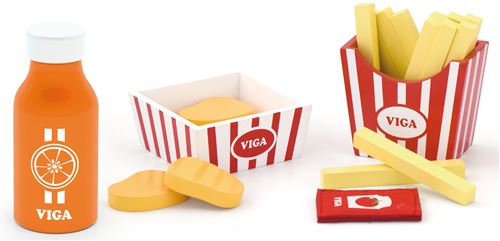 Viga Toys jouets frites et jus de tomate 11 cm