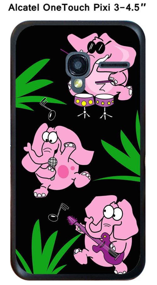 Coque Alcatel OneTouch PIXI 3 - 4.5 design 3-elephants