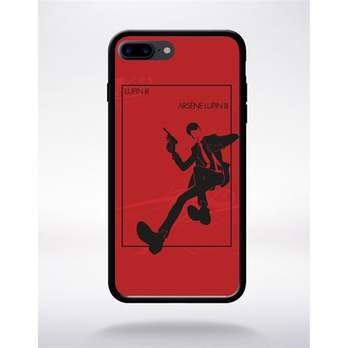 Coque lupin 3 arsene lupin 3 compatible apple iphone 7 plus bord noir silicone