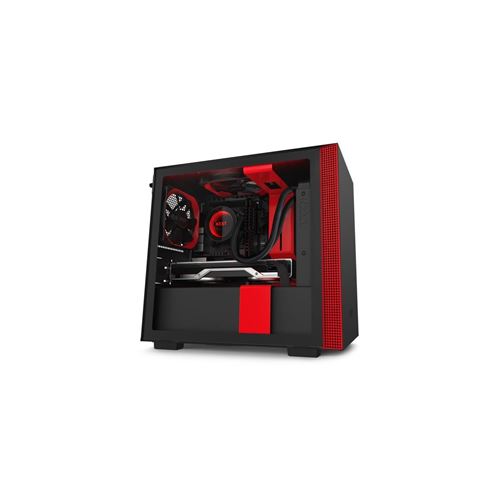 NZXT H series H210i - Tour - mini ITX - pas d'alimentation - rouge, noir mat - USB/Audio