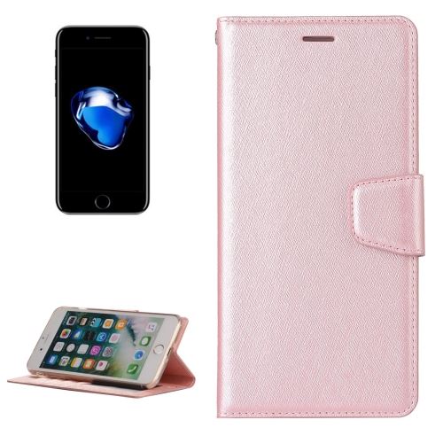 iPhone 8 Plus Housse Etui Cuir PU Rose Texturé ALS42554