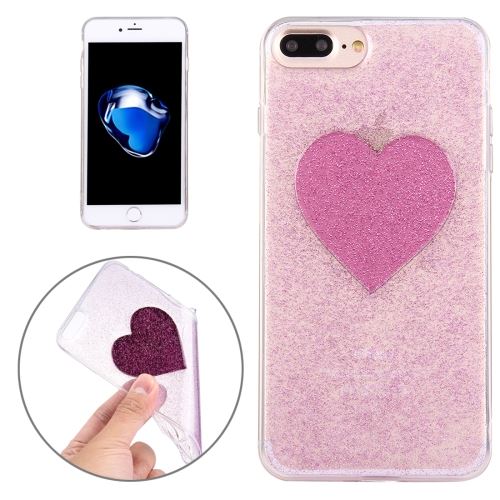 iPhone 8 Plus Coque Protection TPU Violet Coeur Brillant ALS42677