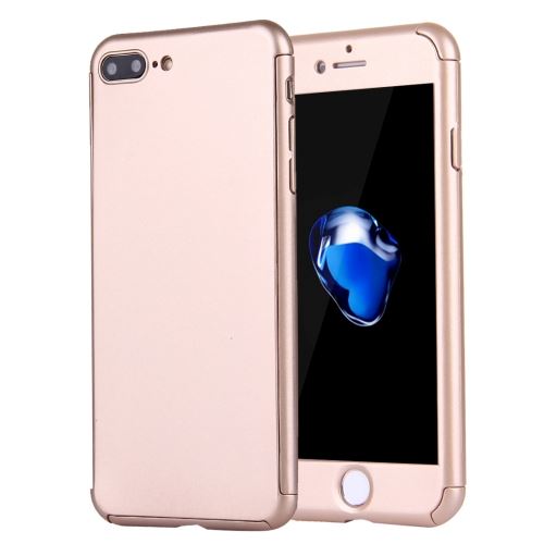 iPhone 8 Plus Coque Protection Plastique Doré Effet Métal Film Verre Trempé ALS42694