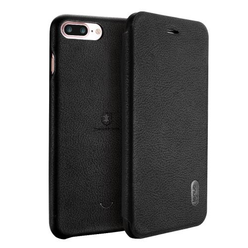 iPhone 8 Plus Housse Etui Cuir PU Noir Texture Litchi ALS42729