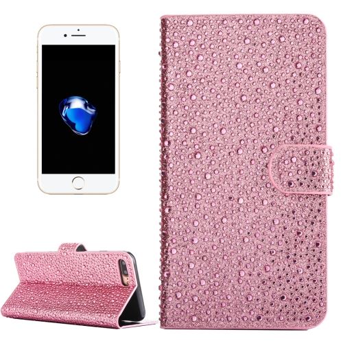 iPhone 8 Housse Etui Cuir PU Rose Effet Goutte d'eau ALS40123