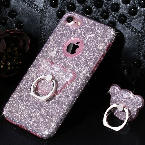 iPhone 8 Coque Protection TPU Rose Ourson Paillettes Brillant ALS40295