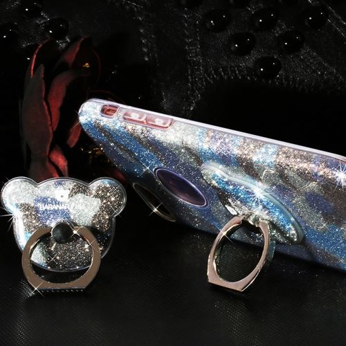 iPhone 8 Coque Protection TPU Bleu Ourson Paillettes Brillant ALS40300