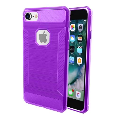 iPhone 8 Coque Protection TPU Violet Effet brossé ALS40396