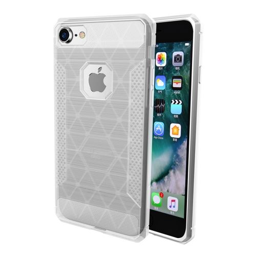 iPhone 8 Coque Protection TPU Transparent Effet brossé Carbone 7 ALS40407