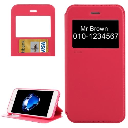 iPhone 8 Housse Etui Cuir PU Magenta Texture Peau Fenètre ALS40464